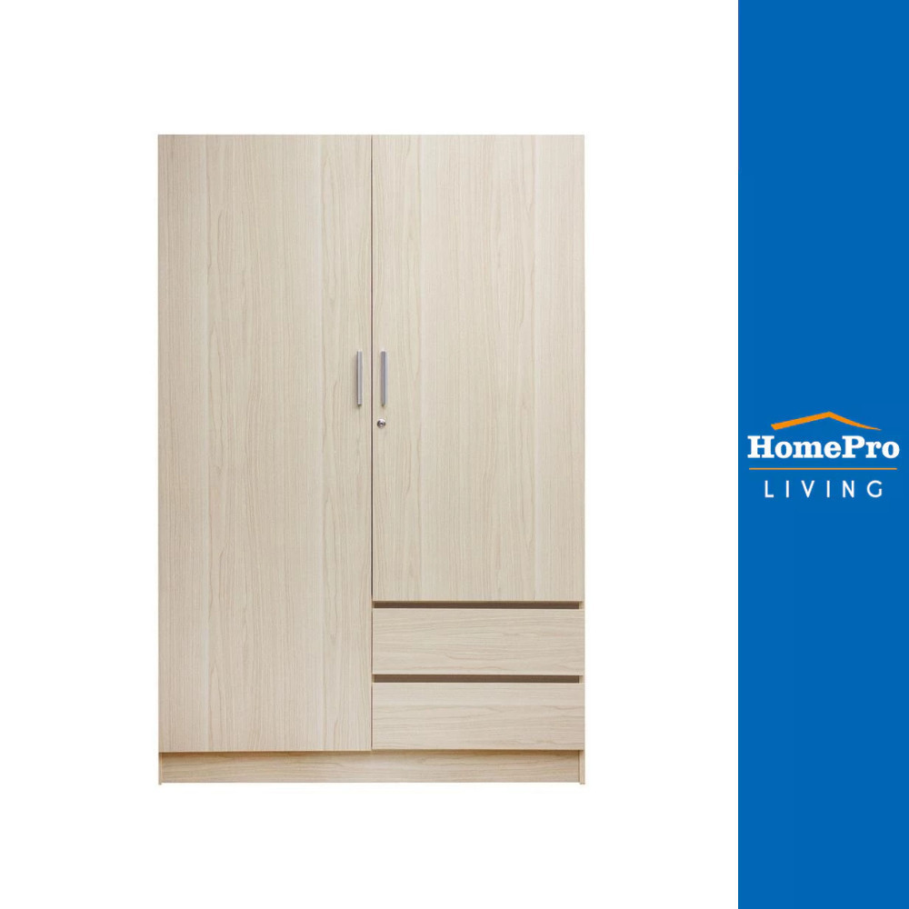 [จัดส่งพร้อมประกอบ] FURDINI ตู้เสื้อผ้า PROGRET PSP-3453 120 ซม. สีโอ๊ค จัดส่งโดย HomePro