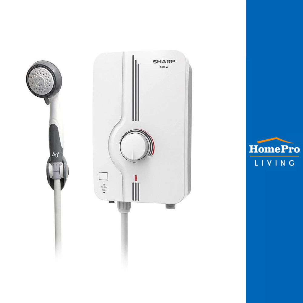 SHARP เครื่องทำน้ำอุ่น WH-38 AG 3800 วัตต์ สีขาว จัดส่งโดย HomePro