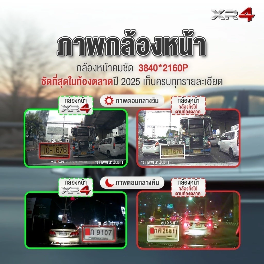 [4K] กล้องติดรถยนต์ ชัด4K ASTON XR-4 ชัดระดับ 4K WIFI กล้องรถหน้าหลัง กล้องหลังกันน้ำ อุปกรณ์ครบ ประกัน1ปี thumbnail 5