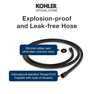 KOHLER Shower hose สายฝักบัวสายอ่อนแบบเรียบ ยาว 1.5 เมตร สีดำ K-11628X-BL