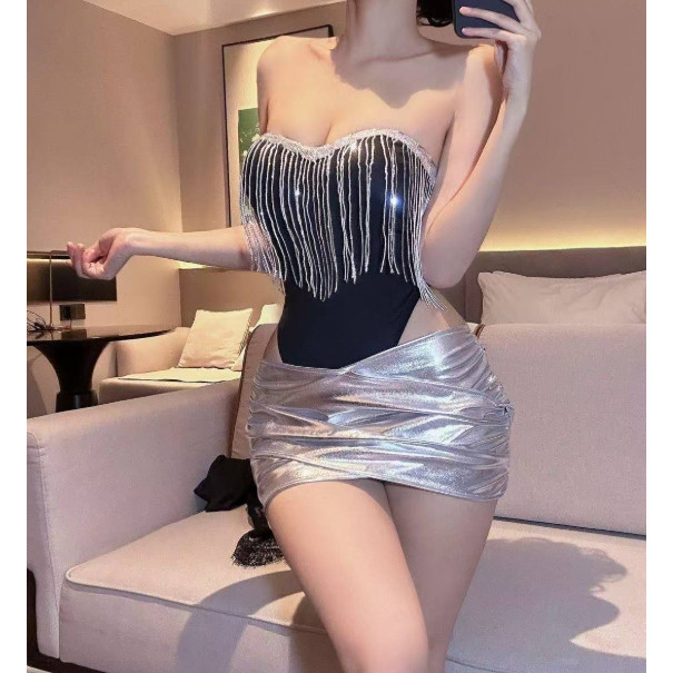 👗พร้อมส่งจากไทย‼️ 👙คอสเพลย์ ชุดเดรสบอดี้สูทเกาะอกเซ็กซี่  พร้อมกระโปรง #452 - รูปที่ 2