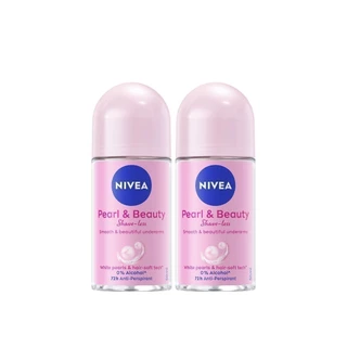 นีเวีย เพิร์ล แอนด์ บิวตี้ เชฟ เลส โรลออน ระงับกลิ่นกาย 50 มล. 2 ชิ้น NIVEA
