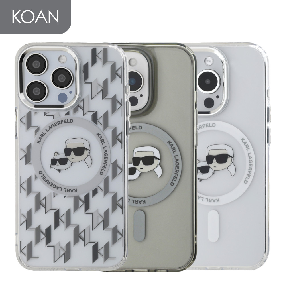 KARL Karl-Choupette Head Mag Case for IP 16 / 16 Plus / 16 Pro / 16 Pro Max - Black/ White/ Transparent