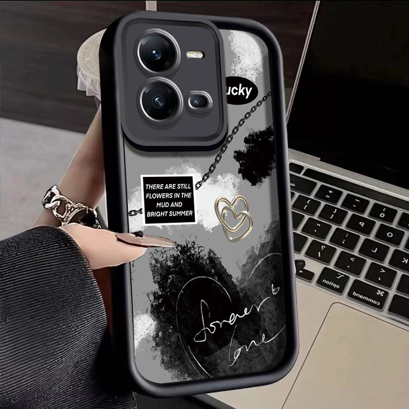 เคสสำหรับ VIVO V25 5G VIVO V25E VIVO X80 Lite 5G เคสโทรศัพท์ซิลิโคนแฟชั่นพร้อมเปลือกนุ่มดูดซับแรงกระแทก