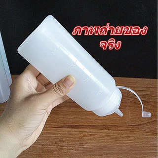 [250ml-900ml] เชิงพาณิชย์อาหารเกรดซอสบีบขวด, น้ำสลัด, ปากแหลมบีบน้ำสลัดขวด