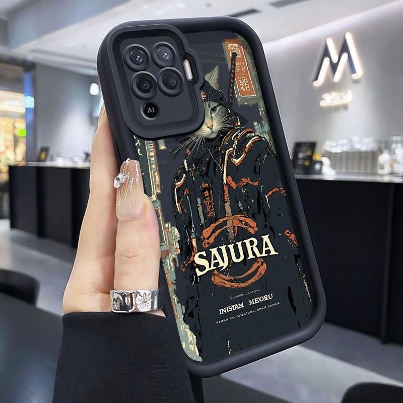 เคสสำหรับ OPPO A94 F19 Pro Reno 5F Reno 5 Lite เคสมือถือลายแมวกังฟู