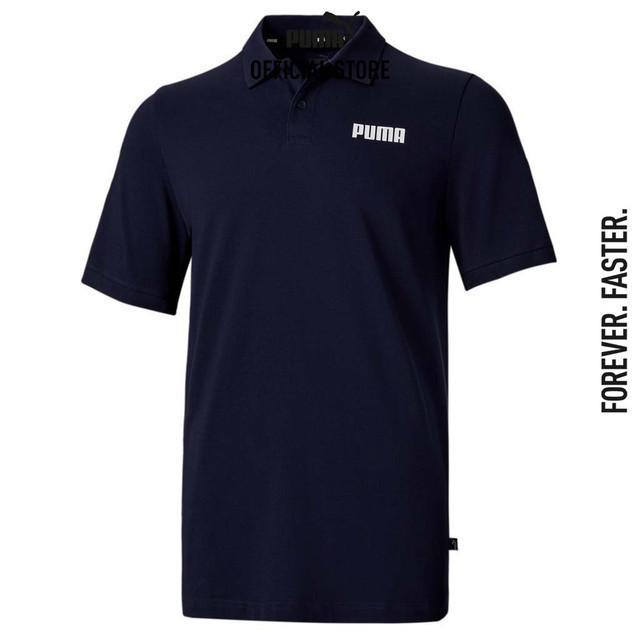 PUMA BASICS - เสื้อเชิ้ตโปโลผู้ชาย Essentials Pique Men's Polo Shirt สีฟ้า - 84722605