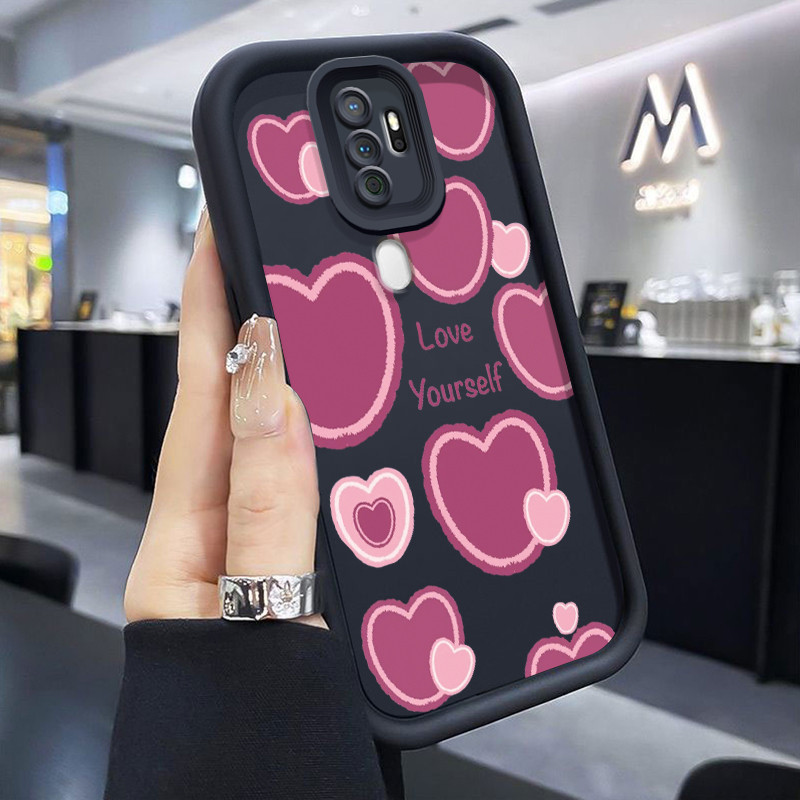 เคสสำหรับ OPPO A5 2020 OPPO A9 2020 เคสโทรศัพท์ที่มีการออกแบบรูปหัวใจฝาครอบป้องกันซิลิโคนดูดซับแรงกระแทกเปลือกนุ่ม