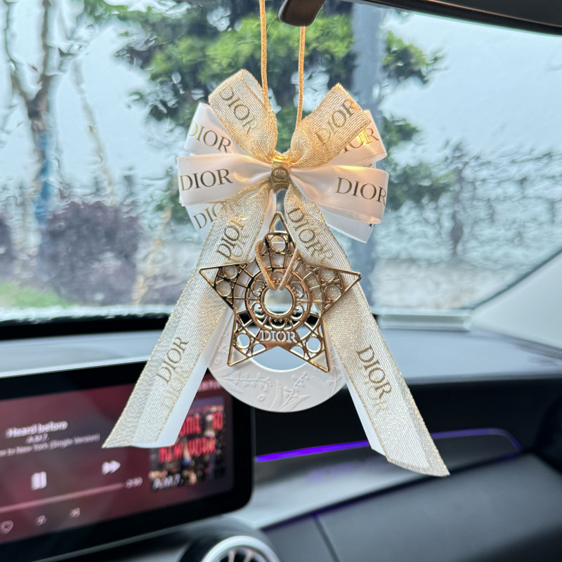 DHome Ribbon Light Luxury Star Car Hanger Lucky Star Car Hanger Stone Fragrance Premium Car Hanger A