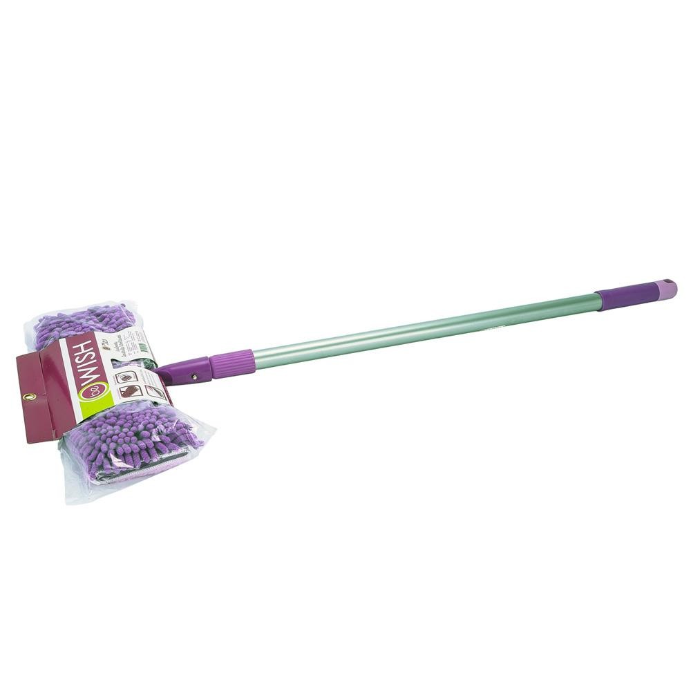 BE WISH ไม้ม็อบไมโครไฟเบอร์ดันฝุ่น  DOUBLE CLEAN 15 นิ้ว สีม่วง