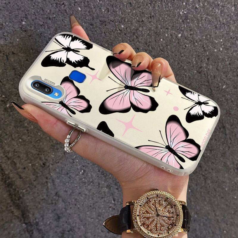 เคสสำหรับ VIVO Y91 Y91i Y93 Y95 Y91s Y90 Y1s เคสโทรศัพท์ผีเสื้อ TPU โปร่งใส