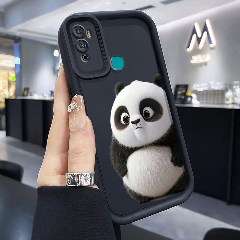 เคสสำหรับ Infinix Hot 11 Play Hot 10 Play Hot 9 Play เคสรูปแพนด้าน่ารักเคสซิลิโคนซิลิโคนโทรศัพท์เคสป้องกันการกระแทก