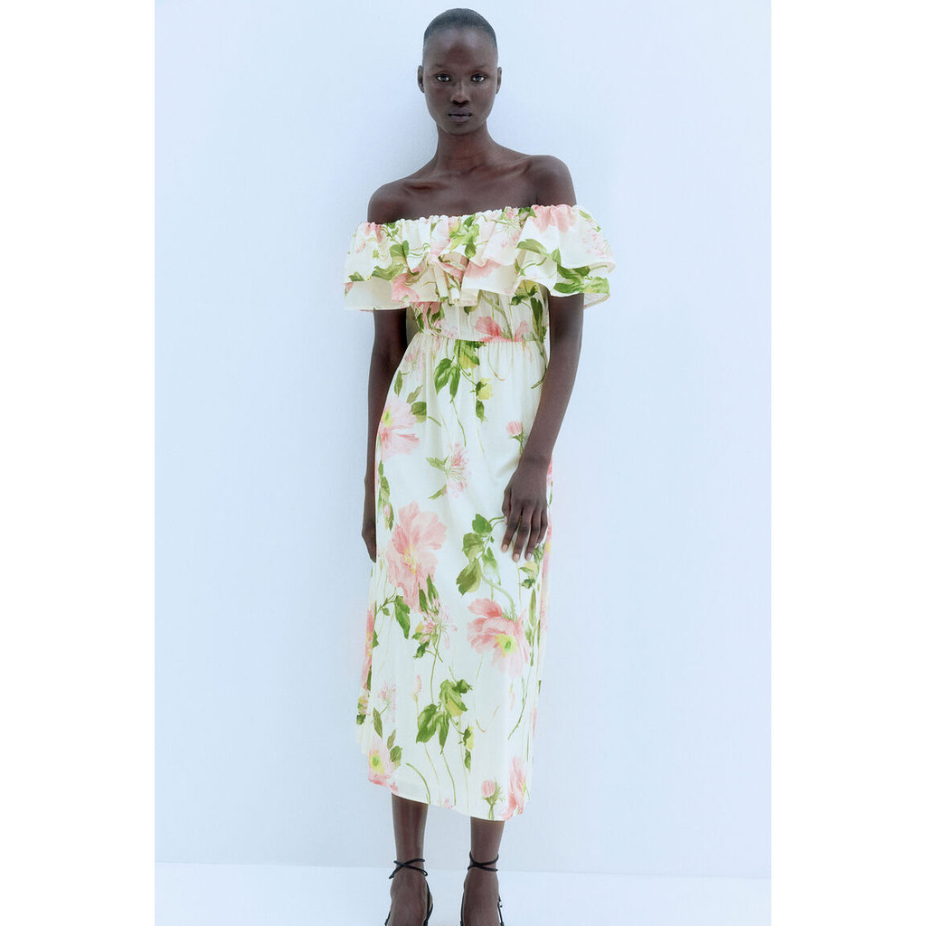 H&M Woman Flounced off-the-shoulder dress 1241427_1