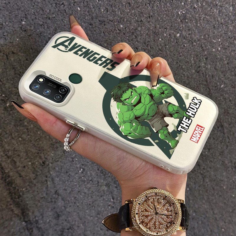 เคสสำหรับ Realme 7i C17 เคสแข็งกันแรงกระแทก TPU ลายการ์ตูนฮัลค์เคสโทรศัพท์โปร่งใส