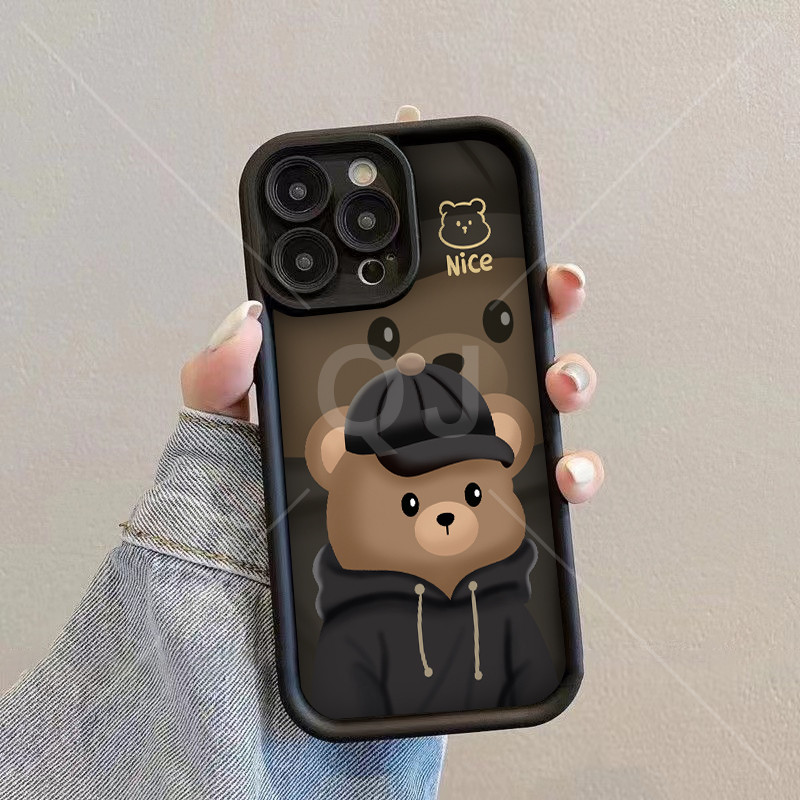 เคส VIVO Y03 4G Y03T Y18 4G Y28S 4G/5G Y28 4G Y38 5G Y58 5G Y100 5G Y76 5G Y85 Y66 Y65 Y81 Y81i Y81S Y67 V9 Y72 5G Y71 Y71i Y52 5G Y53 2017 Y79 Y83 V7 Plus Y17S Y28 5G กรณีโทรศัพท์หมีน้อย
