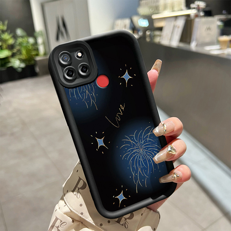 เคสสำหรับ Realme C12 C25 C25s Narzo 20A Narzo 30A Narzo 50A เคสซิลิโคนแบบนิ่มกันตกสำหรับเคสโทรศัพท์มีลายดอกไม้ไฟ