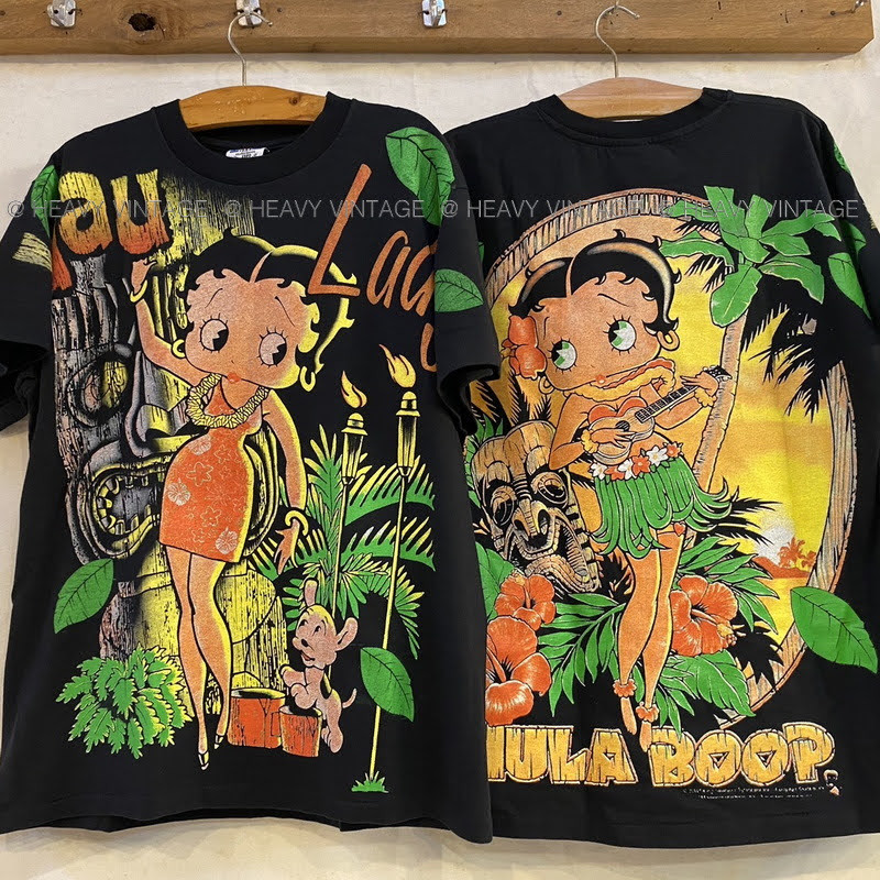 BETTY BOOP MAU LADY OVP All Over Print ป้าย USA เสื้อวินเทจ เสื้อการ์ตูน น่ารัก heavy vintage shirt