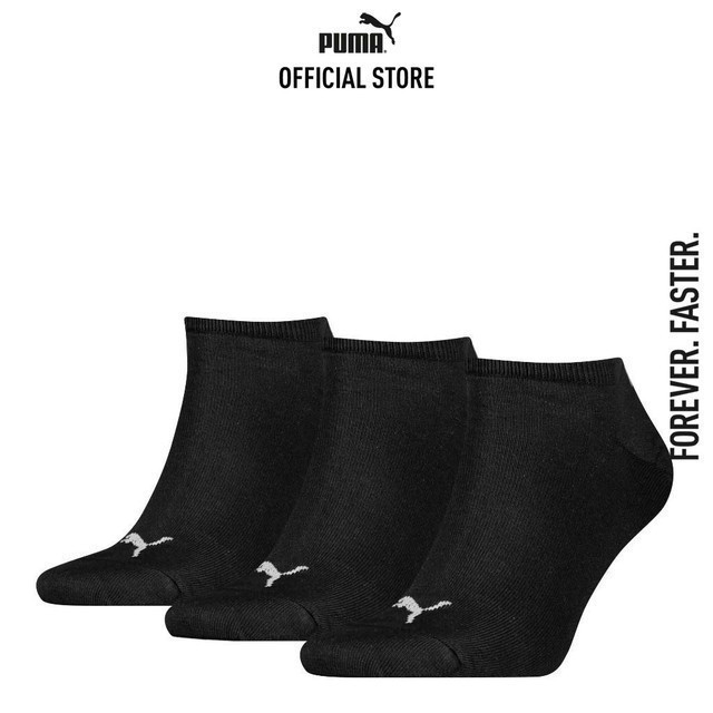 ถุงเท้าสนีกเกอร์ PUMA สไตล์ยูนิเซ็กซ์ 3P สีดำ - 93589601