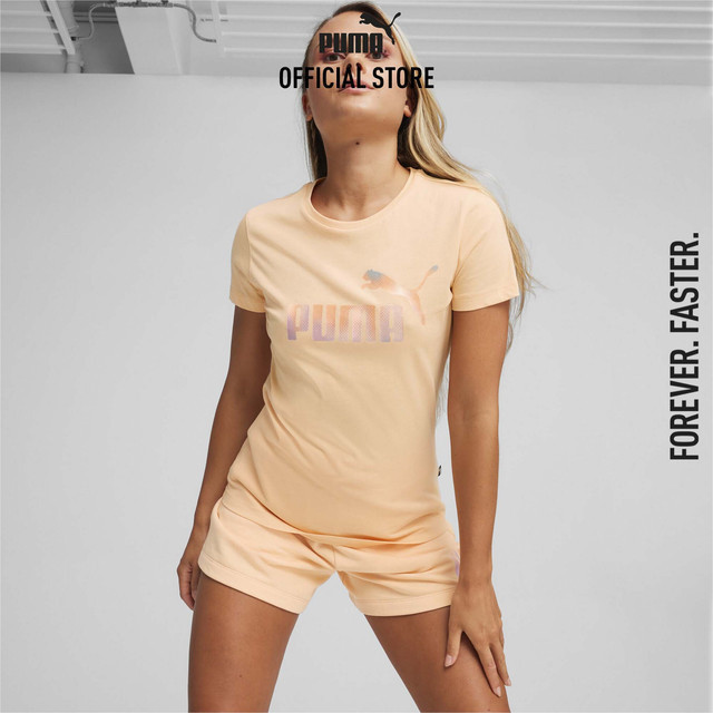 PUMA BASICS - เสื้อยืดผู้หญิง ESS+ SUMMER DAZE สีส้ม - 67992145