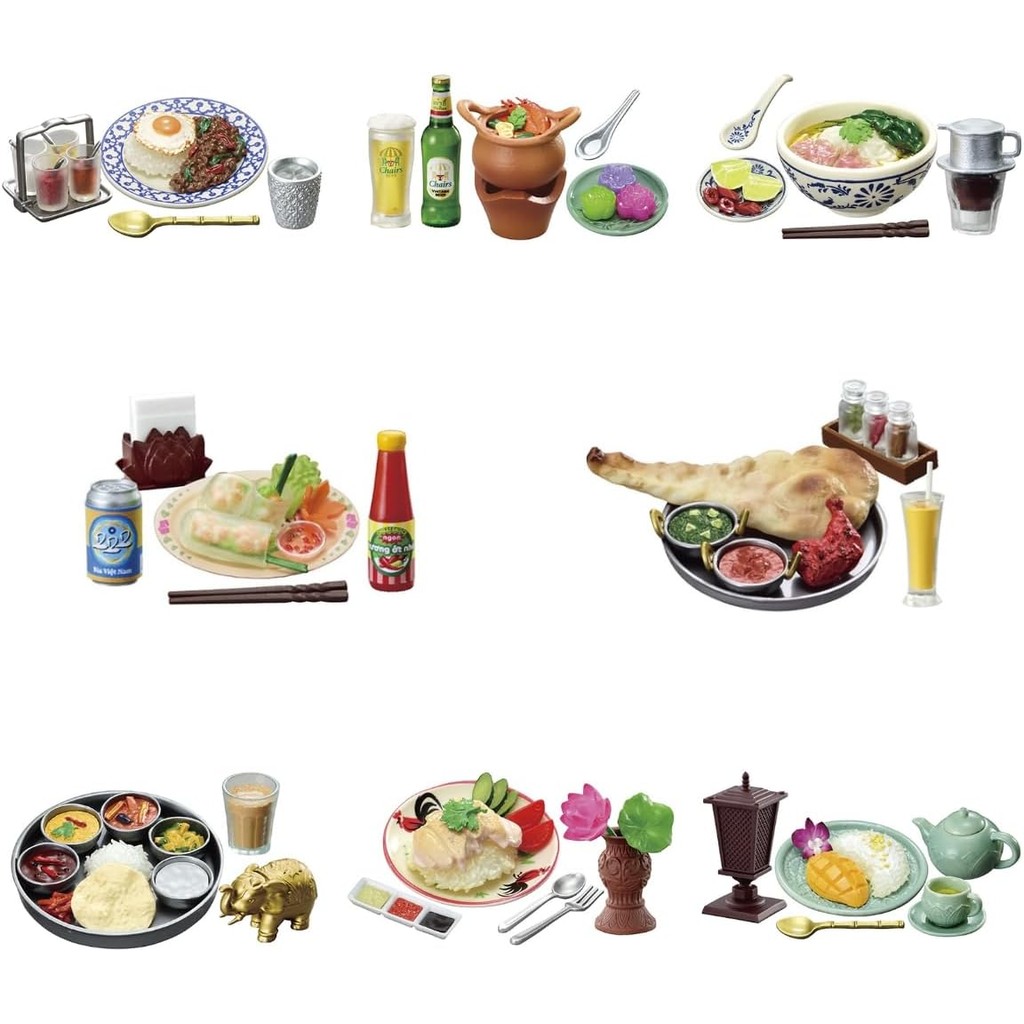 【ตรงจากญี่ปุ่น】Re-Ment Petit Sample Series Asian Dining 1BOX