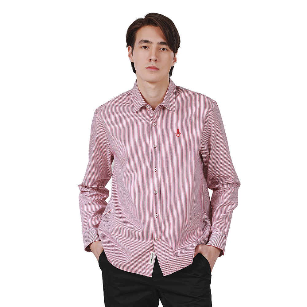 John Henry เสื้อเชิ้ตผู้ชายแขนยาว ทรงปกติ รุ่น JH F624MSLRG45 - สีแดง