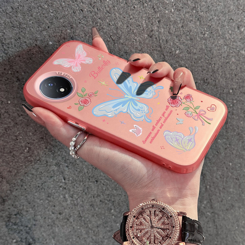 เคสสำหรับ VIVO Y02 Y02A Y02T Y11 2023 Y02s เคสโทรศัพท์รูปผีเสื้อหลากสีใหม่เคสแข็งกันตกแบบบางเฉียบ