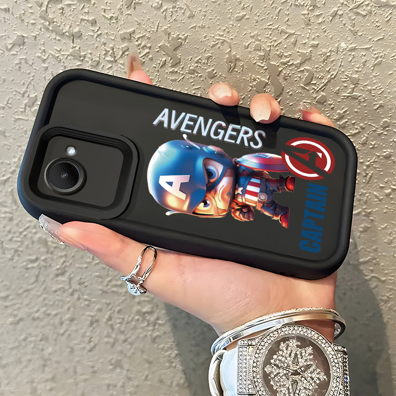 เคสสำหรับ Realme C30 Realme C30s Realme Narzo 50i Prime เคสมือถือการ์ตูนกัปตันอเมริกาและไอรอนแมน