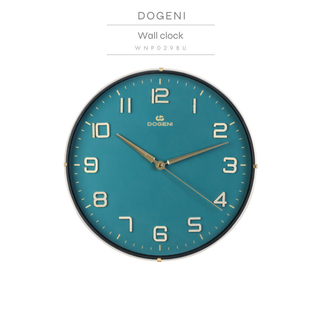 DOGENI นาฬิกาแขวนผนัง Wall Clock (WNP029BU) สีเขียว เข็มเดินเรียบ