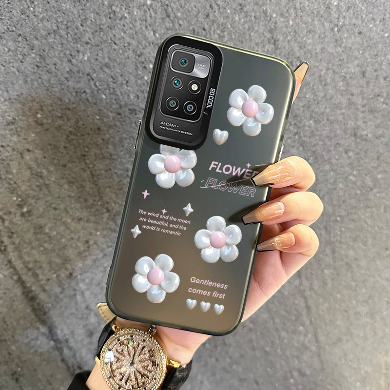 เคสสำหรับ Xiaomi Redmi 10 Prime 10C 12C 11A POCO C55 เคสโทรศัพท์โปร่งใสพร้อมเคสป้องกันซิลิโคนลายดอกไม้