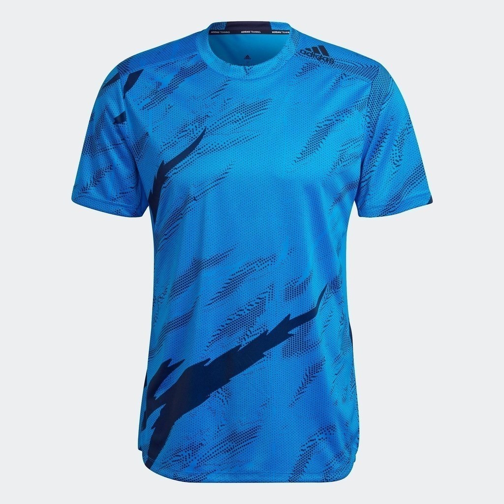 adidas เทรนนิง เสื้อยืดพิมพ์ลาย Designed 4 Training ผู้ชาย สีน้ำเงิน HB9178