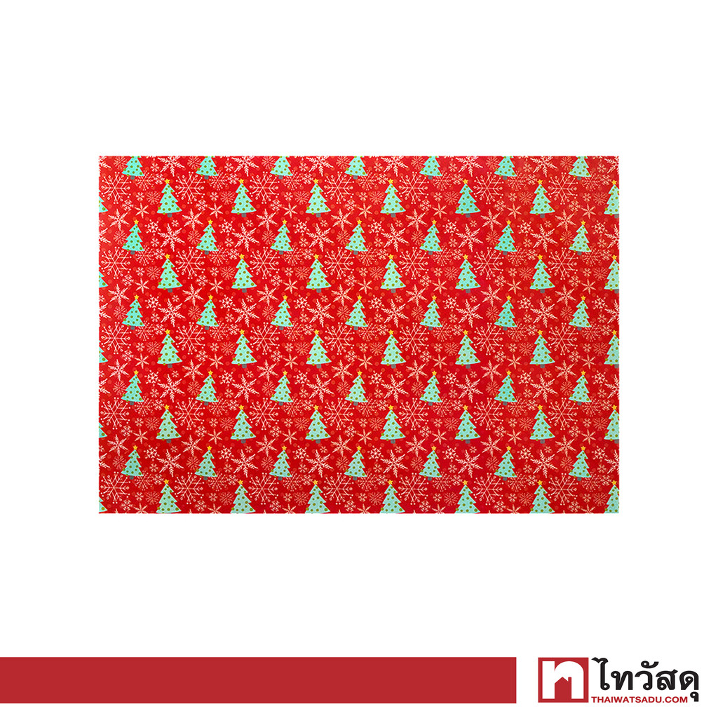 KASSA HOME กระดาษห่อของขวัญ Xmas 22 รุ่น UTCSW-1002 ขนาด 75 x 51 ซม. (บรรจุ 5 แผ่น) สีแดง