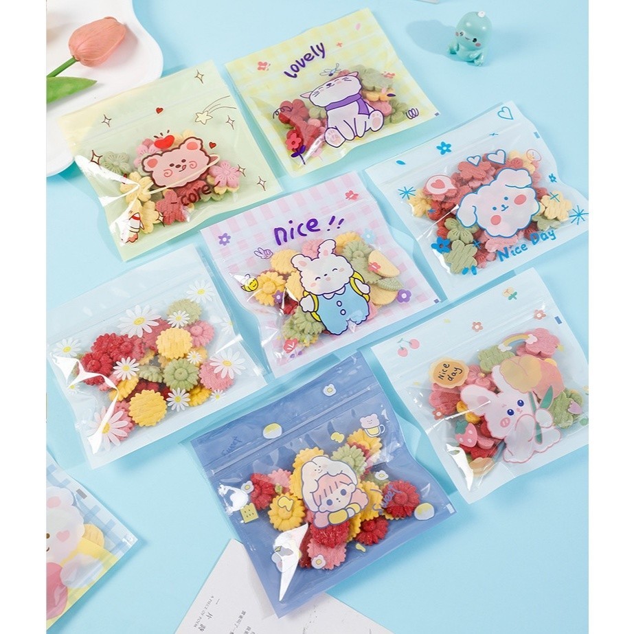 📌10ใบ📌 ถุงซิปล็อคอย่างหนา 13.5*13.5/11*10cm.ใส่ขนม กิ๊ฟช็อป หนา คุณภาพดี