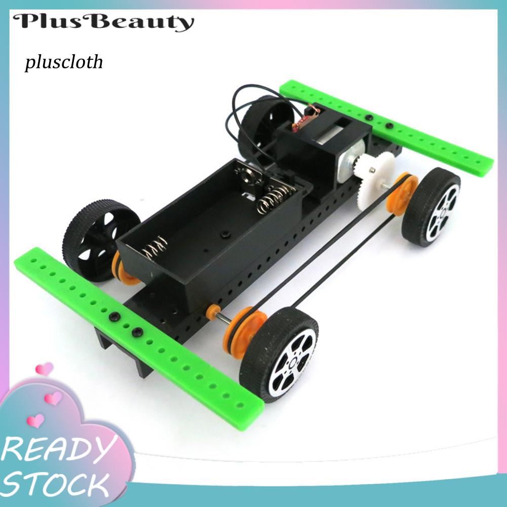 <Pluscloth>DIYประกอบไฟฟ้า4WDรถรุ่นวิทยาศาสตร์การสอนการศึกษาของเล่นเด็ก