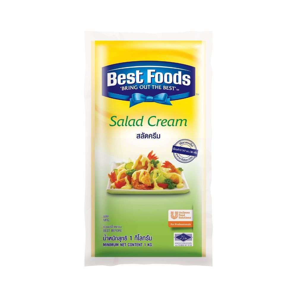 🎄เบสท์ฟู้ดส์สลัดครีม 1 กก. ✨ BEST FOODS SALAD CREAM 1 KG. 🎅🏻 มายองเนสและมัสตาร์ด