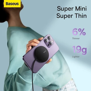 [รองรับ IP 16,17] Baseus แท่นชาร์จแม่เหล็กไร้สาย รุ่น Simple Mini 3 Magnetic Wireless Charger 15W