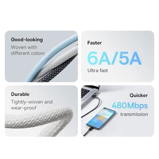 Baseus สายชาร์จเร็ว รุ่น Dynamic Series Fast Charging Data Cable แบบ USB to Type C 100W 1m,2m