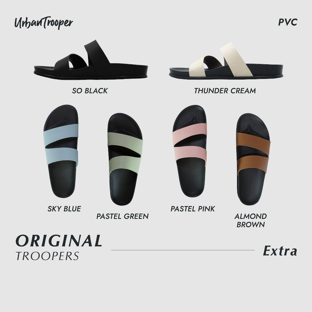 รองเท้า Urban Trooper Everyday รุ่น Original Troopers PVC Leather (พื้นดำ) รองเท้าเเตะ Unisex