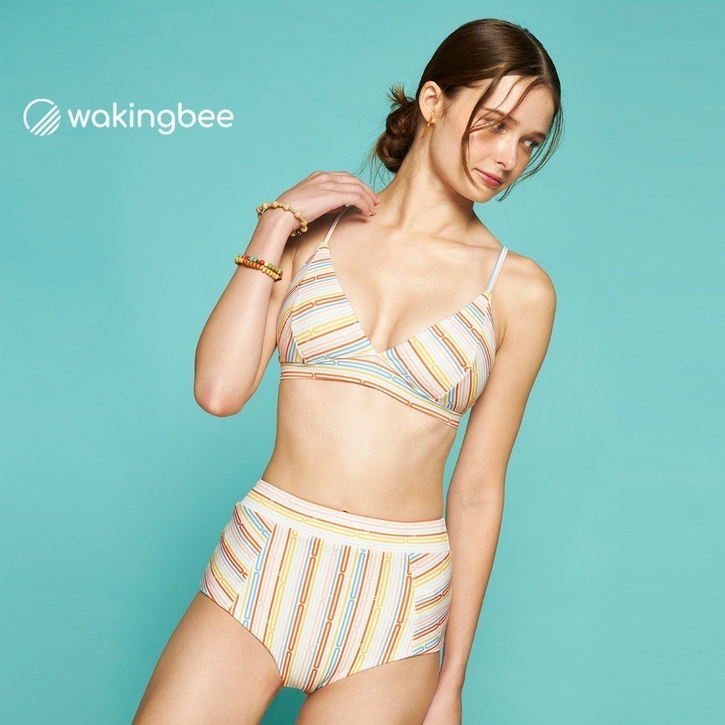 Wakingbee by Mark Kim Varenna Two Piece (Vivid) เซ็ตชุดว่ายน้ำทูพีซ บราคอวี สายผูกปรับได้บิกินี่เอวสูงพรางหุ่นผ้ากันยูวี