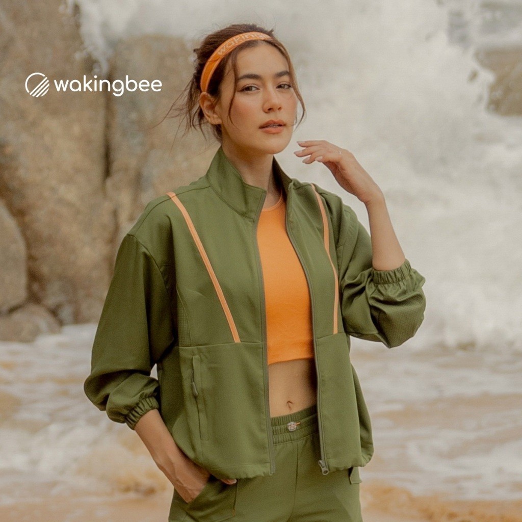 Wakingbee by Mark Kim Track Jacket (Forest) เสื้อแจ๊คเก็ต ออกกำลังกาย ผ้ากันยูวี แห้งไว ทรงสวย มีซิปหน้า