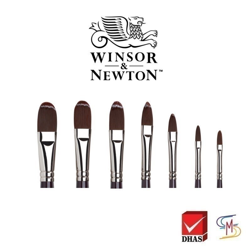 Winsor&Newton พู่กัน พู่กันสีอะคริลิค แกเลอเรีย แบบแบน Filbert (เบอร์ 2 - 22)