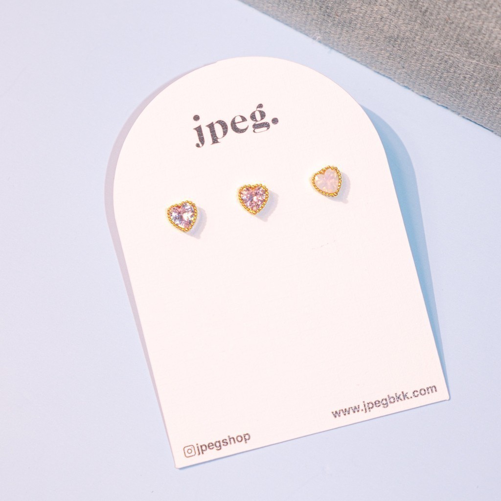 JPEG - Love Sprinkle Gem Earring Set เซตต่างหู