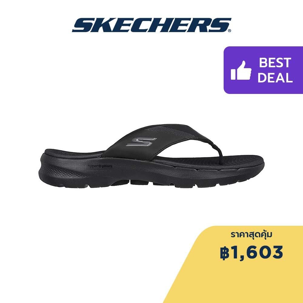 Skechers สเก็ตเชอร์ส รองเท้าแตะผู้ชาย Men Summer Parsdise GOwalk 6 Sandals On-the-GO Sandals Shoes - 894212-BBK