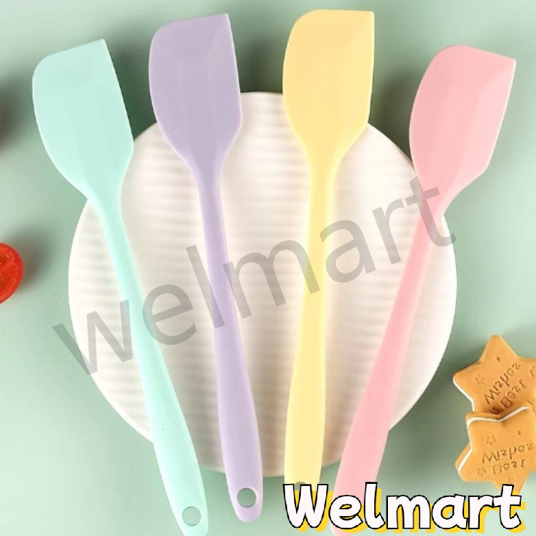 welmart ไม้พายซิลิโคน ขนาด 21/28 ซม. 4สี ไร้รอยต่อ ชนิดทึบ รุ่นหนาพิเศษ ทนร้อน สำหรับทำขนม ทำเค้ก อุปกรณ์เบเกอรี่