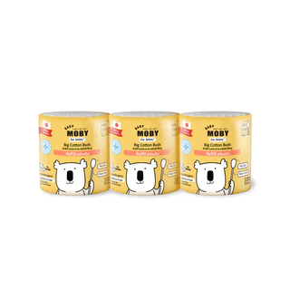 Baby Moby ( แถมเฉพาะตัวเลือก + กระปุกหมี) สำลีคอตตอนบัตหัวใหญ่ 110 ก้าน/กระปุก (1 กระปุก) หรือ เเบบชนิดเติม