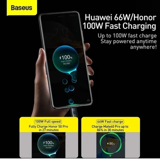 Baseus สายชาร์จเร็ว รุ่น Crystal Shine Series Fast Charging Data Cable USB-C , Type C-C1 00W, C-iP 20w
