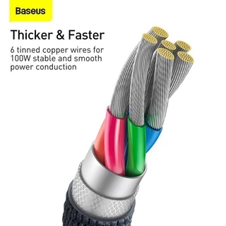 Baseus สายชาร์จเร็ว รุ่น Crystal Shine Series Fast Charging Data Cable USB-C , Type C-C1 00W, C-iP 20w