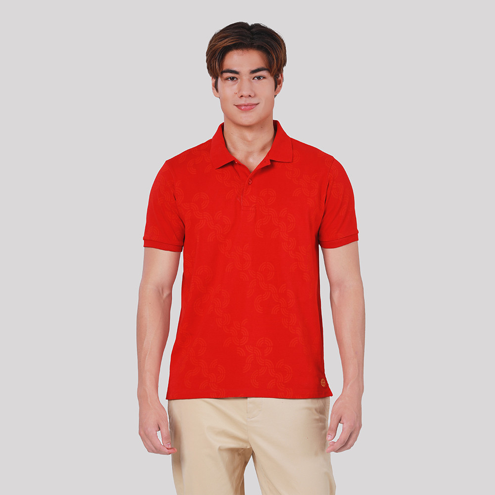 John Henry เสื้อโปโลผู้ชาย ทรงเข้ารูป รุ่น JH S125MPLSM12 - สีแดง