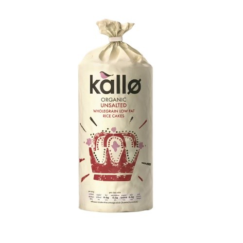 Kallo Thick Rice Cakes 130G Organic Unsalted Low Fat