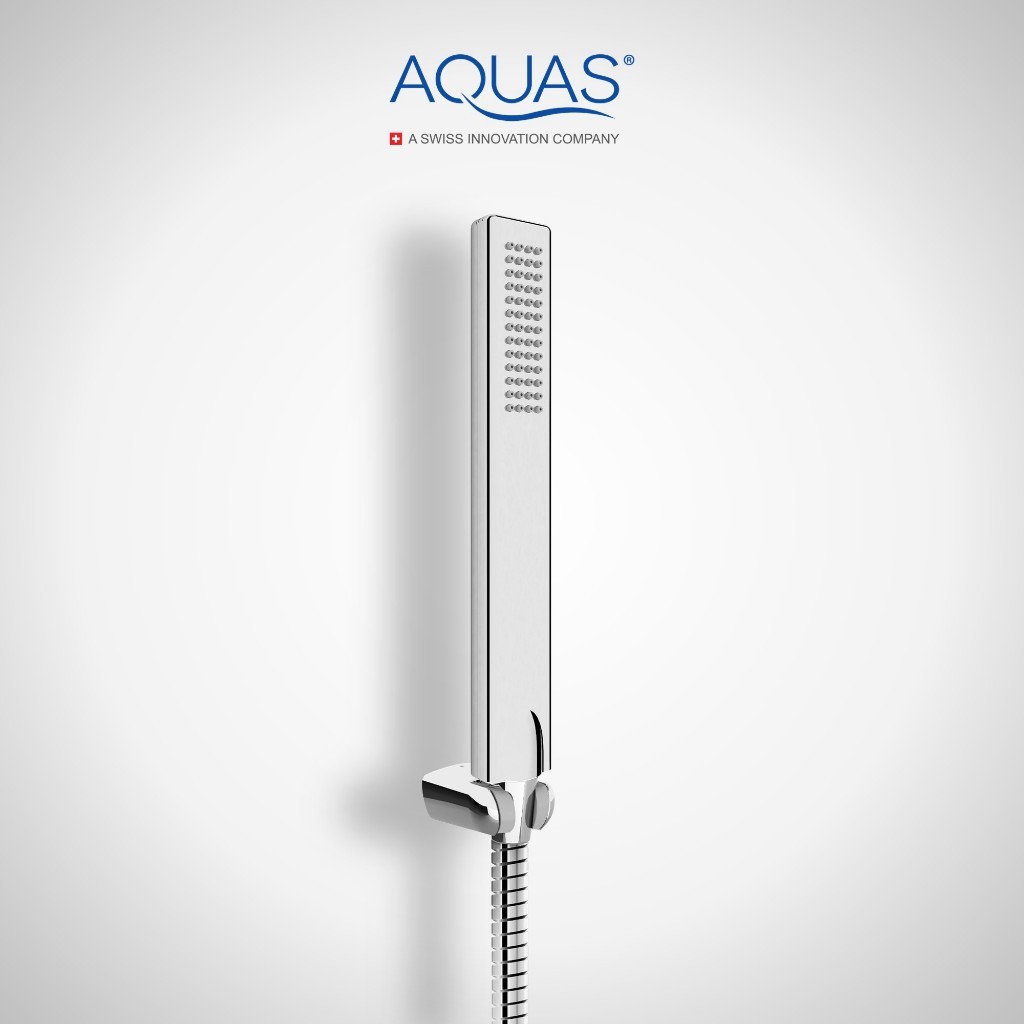 ชุดฝักบัว บู๊ทส์ ทรงสี่เหลี่ยม สีโครมเมี่ยม AQUAS BOOST 1 Function Square Hand Shower Pack Chrome