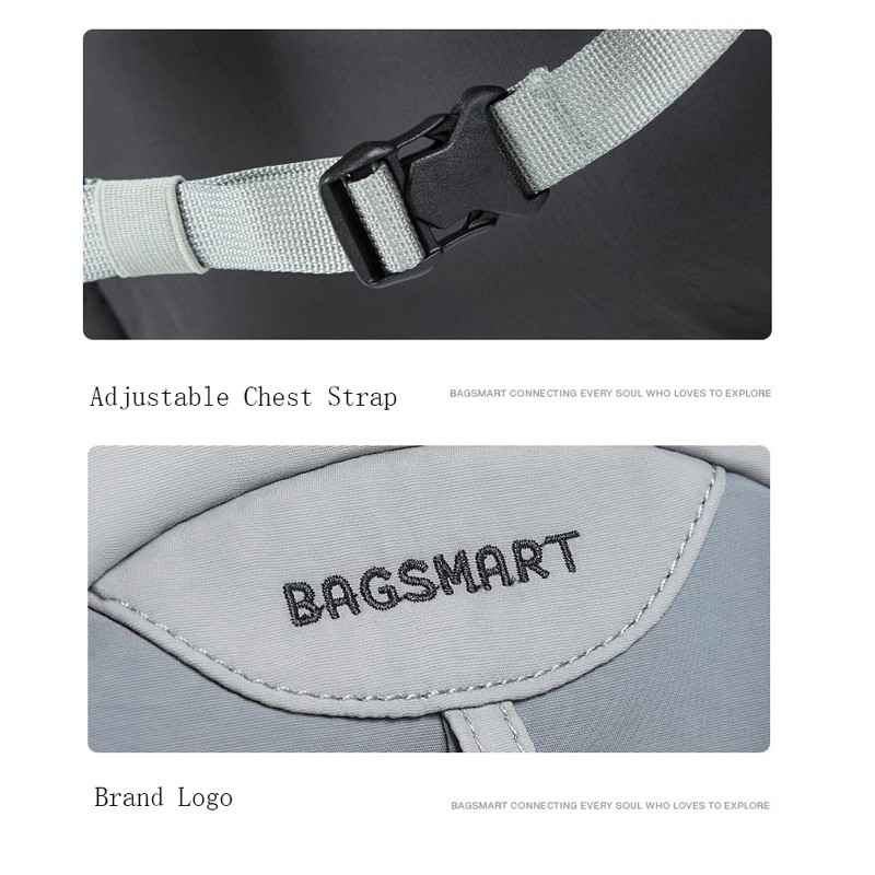 BAGSMART กระเป๋าเป้สะพายหลังลำลองความจุขนาดใหญ่ 16 นิ้วแล็ปท็อปกระเป๋าเป้สะพายหลังเดินทางกันน้ำ